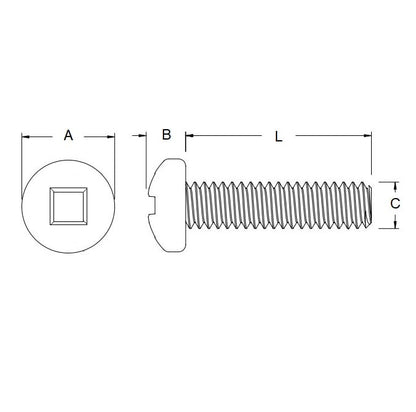 1069436 | SCS0600-025-P-PCS-CZ (100 Pcs) --- Screw - M6x1 x 25 mm