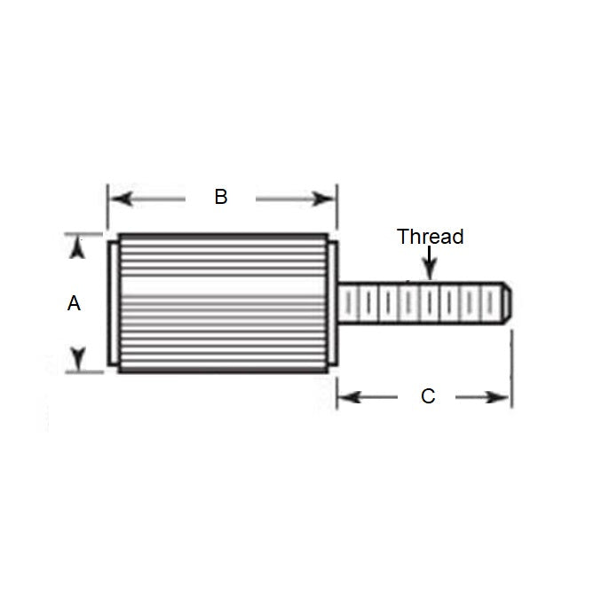 1103638 | SCP127C-025-S4 --- Panel Screws - 1/2-13 UNC (12.7mm) x 25.4 mm x 30.14 mm