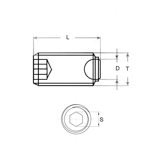 1083290 | SS080M-0250-CS-FB --- Flat Tip Aligning Socket Set Screws - M8 (8x1.25mm) x 25 mm Aligning Flat Tip