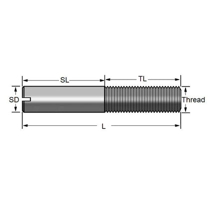 Guida con intaglio M8 x 20 mm - Vite di fissaggio con filettatura parziale in acciaio legato - MBA (confezione da 5)