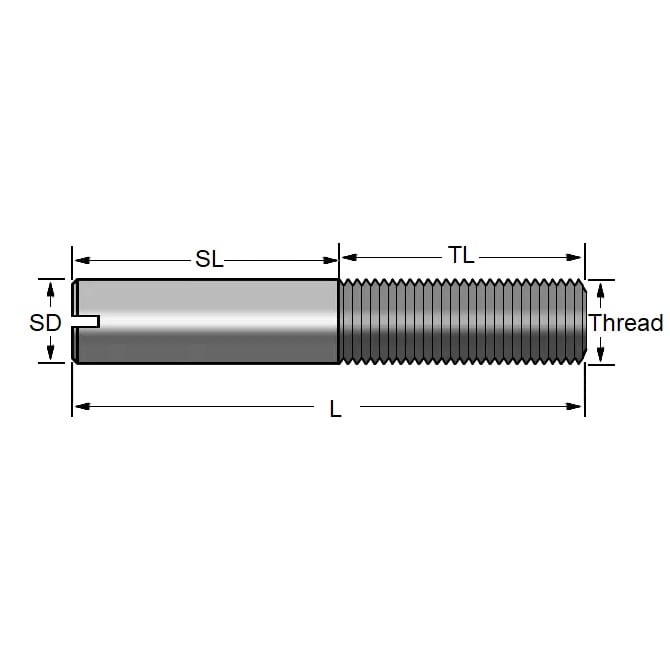 Entraînement à fente M8 x 30 mm - Vis de serrage à filetage partiel en acier allié - MBA (Pack de 5)