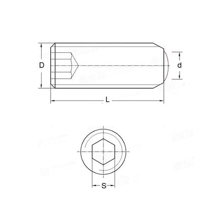 1060623 | SS050M-0100-S3-SOL (PK-2) --- Solder Tipped Socket Set Screws - M5 - 5x0.8mm - 10 mm  - Stainless Steel 18-8 Similar to A2, 303, 304 Screw