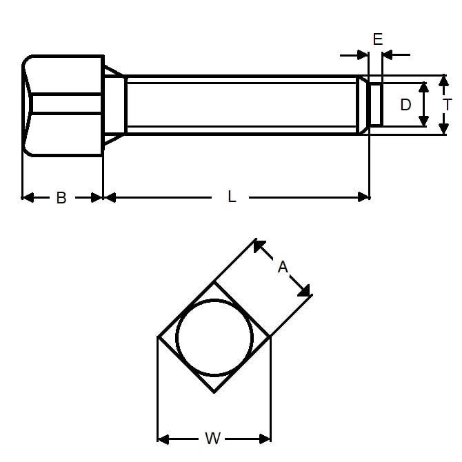 1104513 | SC127C-064-SQ-C-DP --- Set Screws - 1/2-13 UNC (12.7mm) x 63.5 mm x 12.7 mm