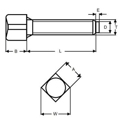 1104310 | SC127C-051-SQ-C-DP --- Set Screws - 1/2-13 UNC (12.7mm) x 50.8 mm x 12.7 mm