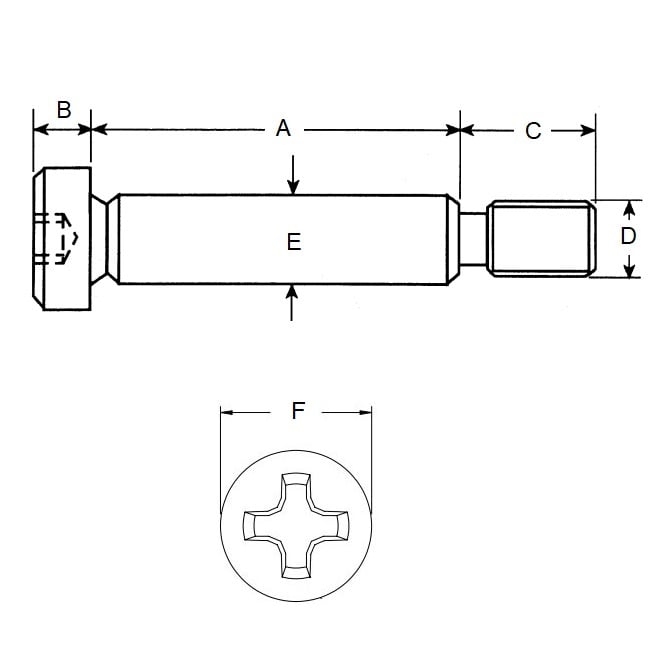 Vis 4 x 10 mm x M3 en acier inoxydable 303 - Epaulement Philips Drive - MBA (Pack de 50)