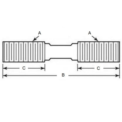 1087424 | SUS7RS (Each) --- Clamping Studs Threaded Rod - 3/8-16 UNC - 9.53mm - 76.2 mm - 31.75  - Stress Proof Steel to ASTMA311 Class B Stud