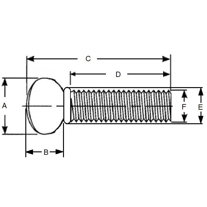 1085518 | THS095C-013-F-CS-WF (PK-100) --- Thumb Screws - 3/8-16 UNC - 9.53mm - 12.7x34.93 mm Flat Key Head - Malleable Iron Screw