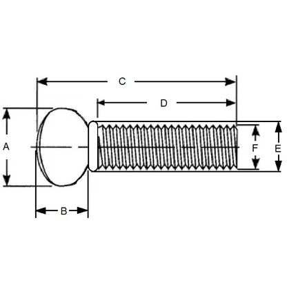 1072388 | THS064C-025-F-CS-WF (Each) --- Thumb Screws - 1/4-20 UNC - 6.35mm - 25.4x41.28 mm Flat Key Head - Malleable Iron Screw