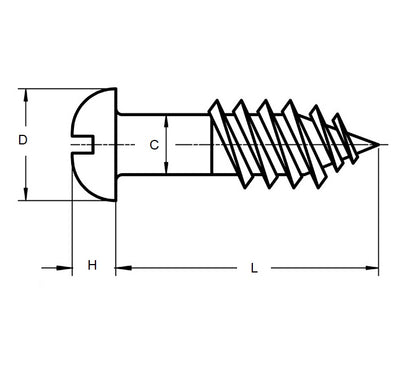 1042335 | SCW0218-0095-RH-SL-BR (10 Pcs) --- Wood Screws - 2.18mm (2 Gauge) x 9.53 mm