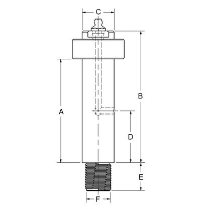 1182790 | IDC-171RS (Each) --- Idler Shafts - 82.55x38.1 mm - 1in.-14TPI - Carbon Steel Shaft