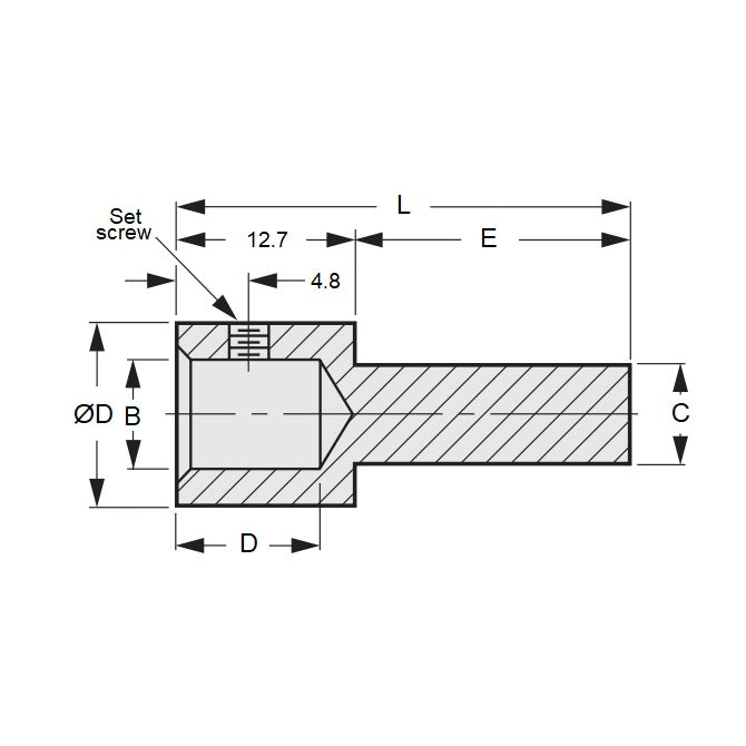 1073429 | SE064-127-445-G3A --- Extenders Shaft - 6.35 mm x 12.7 mm x 44.45 mm