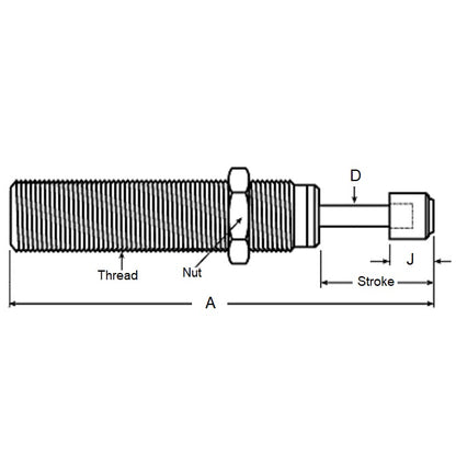 1160895 | ACE33502RS --- Full Threaded Shock Absorbers - 48.51 mm x  1.1/4-12 UNF (31.75mm) x 188.98 mm