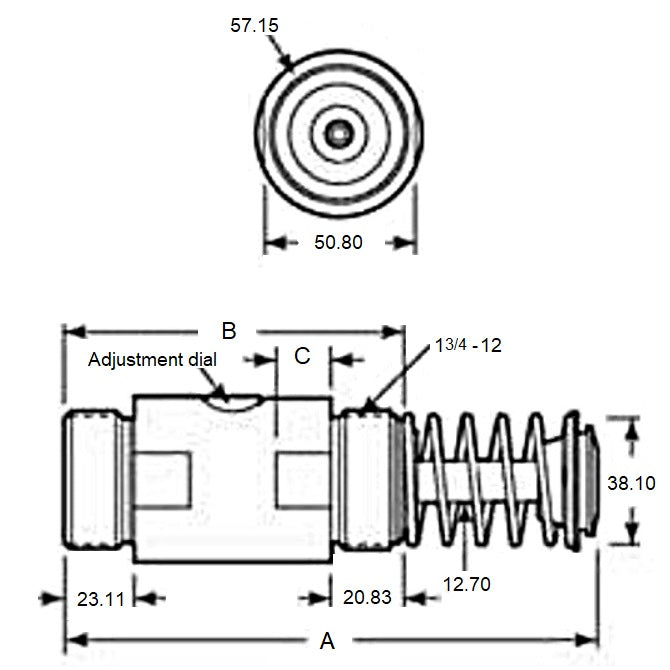 1135663 | ED5RS (Each) --- Low Profile Hydraulic Shock Absorbers - 25.4x92.2x144.53 mm Adjustable