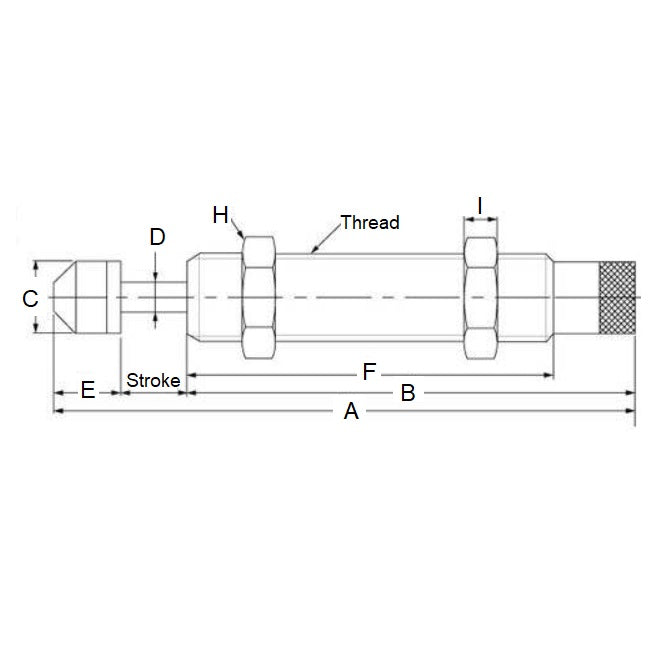1131487 | AD-2025 (Each) --- Hydraulic Shock Absorbers - 25 mm M20 Extra Fine - 20x1.5mm - 157.8 mm Adjustable