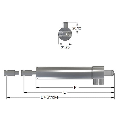 1212611 | ED16RS --- Double Acting Hydraulic Shock Absorbers - 254 mm Tension and Adjustable 377.70 / 401.32