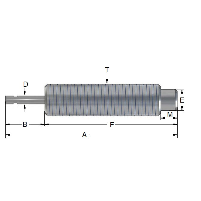 Ammortizzatore Corsa 8,1 mm x M8x1 x 54 / 34,30 di lunghezza - Autocompensante per impieghi gravosi - ACE (confezione da 1)