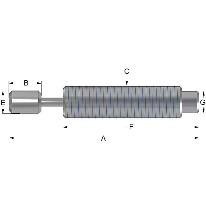 Ammortizzatore 6,35 x 3/8-32 UNF x 57,15 / 40,89 di lunghezza - Autocompensante per impieghi leggeri - ACE (confezione da 1)