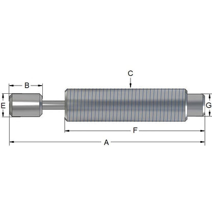 Ammortizzatore 6,35 x 3/8-32 UNF x 57,15 / 40,89 di lunghezza - Autocompensante per impieghi leggeri - ACE (confezione da 1)