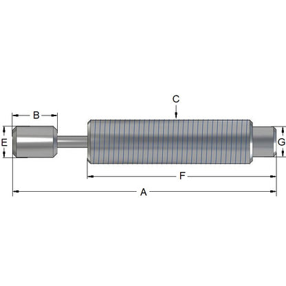 1070119 | ED7BRS (Each) --- Hydraulic Shock Absorbers - 6.35 mm 3/8-32 UNF - 57.15 / 40.89 Self-Compensating