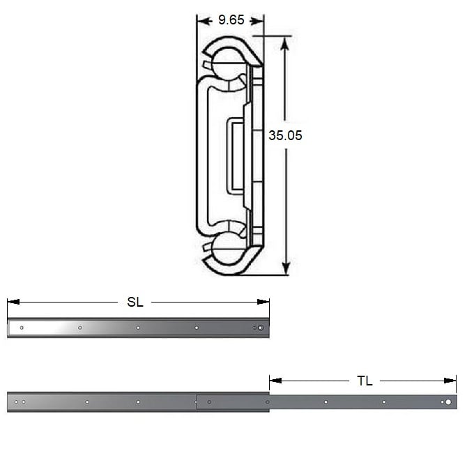 1220401 | SUG-302RS --- Slides - 558.8 mm x 406.4 mm x 33.566 kg