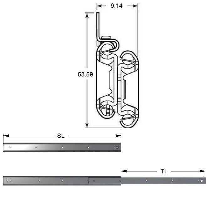 1221133 | SUG-254RS (5 Pcs) --- Slides - 711.2 mm x 738.89 mm x 42.638 kg