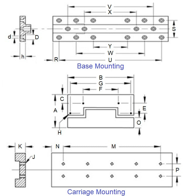 1169407 | DT-321RS (Each) --- Cross Roller Slide Tables Standard Linear - 59.995 mm - 220 Kg - 105.004 mm - Steel