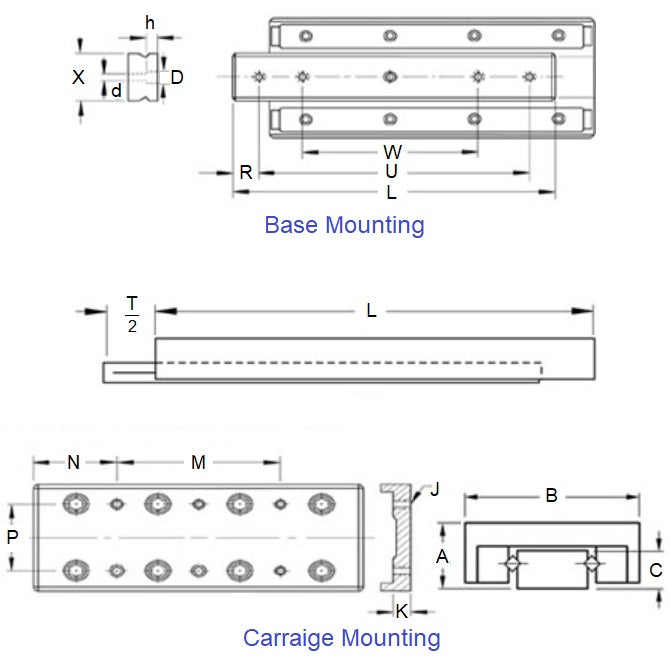 1100140 | DT-401RS (Each) --- Cross Roller Slide Tables Low Profile Linear - 12.014 mm - 22.68 Kg - 24.994 mm - Aluminium