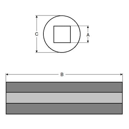 1121629 | SLQ-1905-2896-10160 --- Square Hole Sleeves - 19.05 mm x 28.956 mm x 101.6 mm