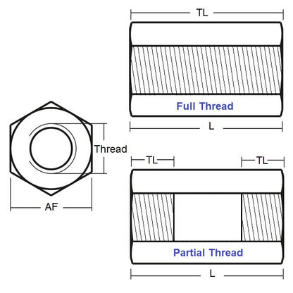 1070274 | SHX-T-0600-12-060-MZ --- Spacers - M6x1 x 60 mm x 12 mm