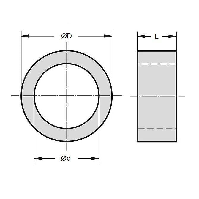 1043308 | W0030-F-006-010-BN (PK-5) --- Through Bore Round Spacers - 3x6x1 mm - Brass - Nickel Plated Spacer