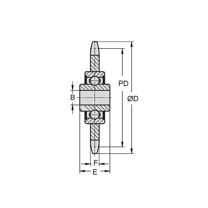 1104573 | IDC-5RS --- Roller Chain Idler Sprockets - 12.70mm (12700785) 40-1 ASA x 68.7 mm x 12.7 mm