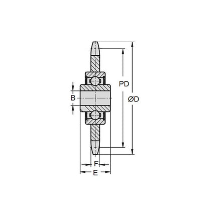 1104555 | IDC-5RS --- Sprockets - 12.70mm (12700785) 40-1 ASA x 68.7 mm x 12.7 mm