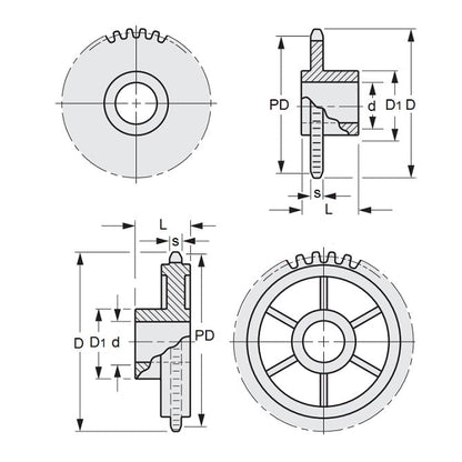 1149498 | SP1-031-015B-036-064-AB (2 Pcs) --- Sprockets - 36 Teeth x 35.7 mm x 9.53 mm