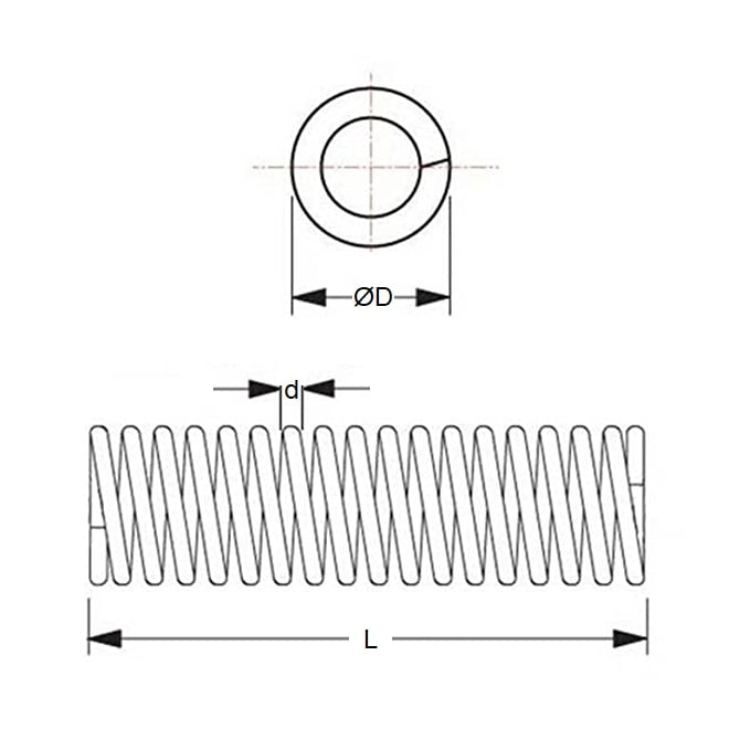 1064275 | CS-0500-0250-055-S4-C (5 Pcs) --- Springs - 5 mm x 25 mm x 0.55 mm