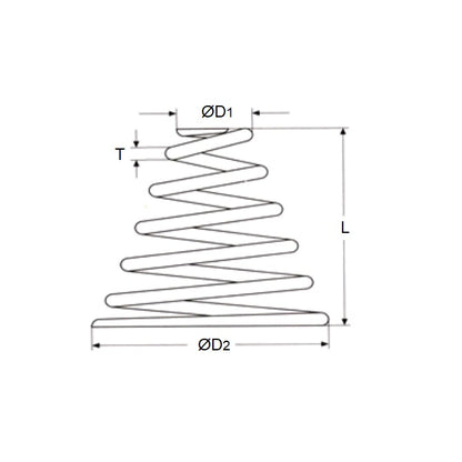 1130509 | CSC-238-016-11-M (Each) --- Conical Springs - 23.8x15.9x15.1 mm - Carbon Spring Steel Music Wire