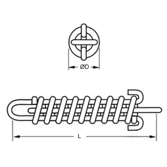 1182532 | DBS-349-191-M --- Drawbar Springs - 86 kg.cm x 53.3 mm x 72 kg