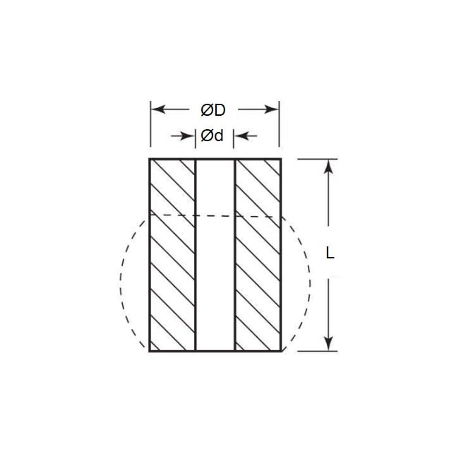 Ressort en caoutchouc 39,6 x 13,5 x 80,2 mm - Caoutchouc Néoprène - MBA (1 pièce)