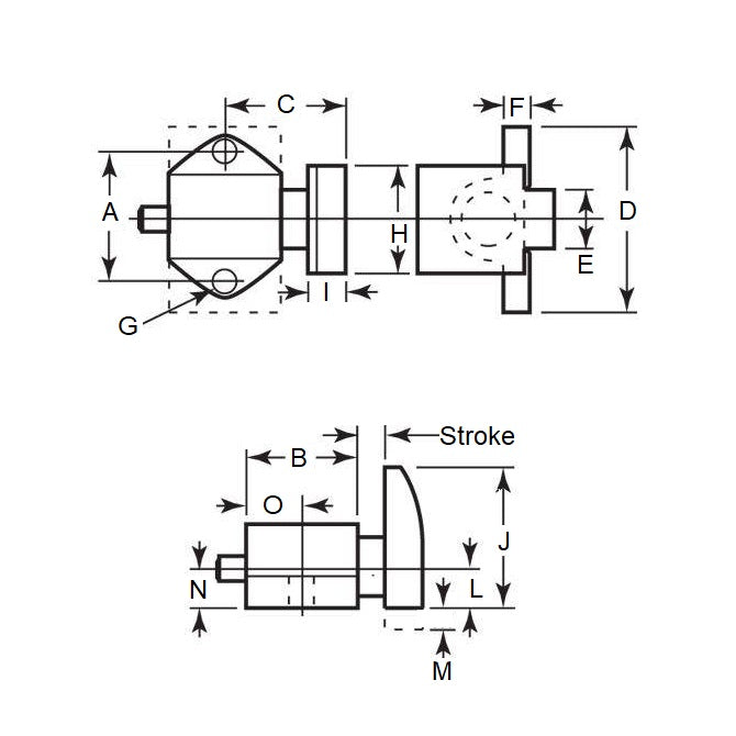 1075658 | DS-8RS (Each) --- Spring Stops - 7.48 Kg - 21.55 Kg - 6.35 mm Flat Face