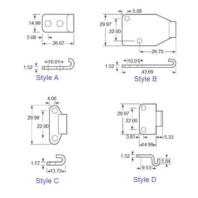 1231794 | DTL-800-7RS (Each) --- Strikes for Toggle Latch Latches - Type Style C 13.716 - -