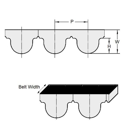 1198756 | B-020G-0140-0040-NFB --- Belts - 140 Teeth x 280 mm x 4 mm