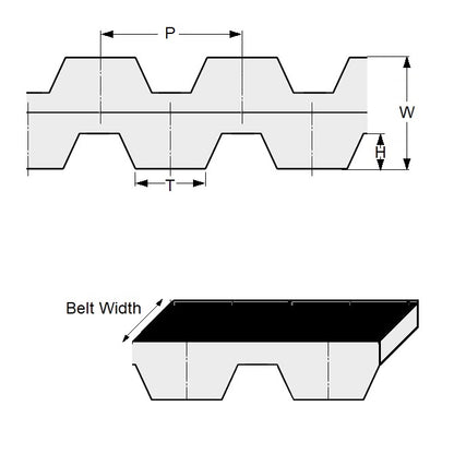 1213263 | BD-H-0228-0254-NFB (Each) --- Inch Timing Belts - 228 tooth - 2895.6 mm - 25.4 12.700mm Pitch H - Nylon Covered Neoprene Rubber with Fibreglass Belt
