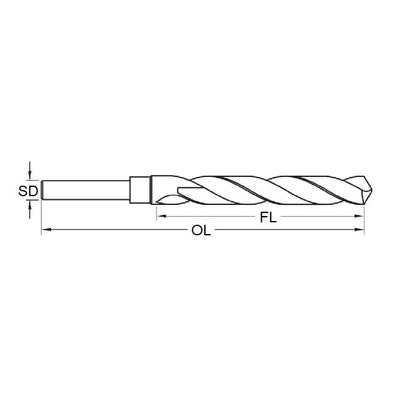 1075245 | DB-0714-R-0635 (Each) --- Drill Bits Tools - 7.14x6.35 - - Reduced Shank - High Speed Carbon Steel Drill Bit