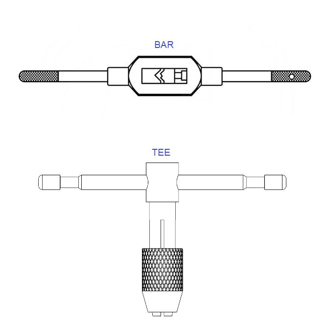 Clé à tarauder 1/8 à 1/2 pouce et M3 à M12 - Type barre - MBA (Pack de 1)