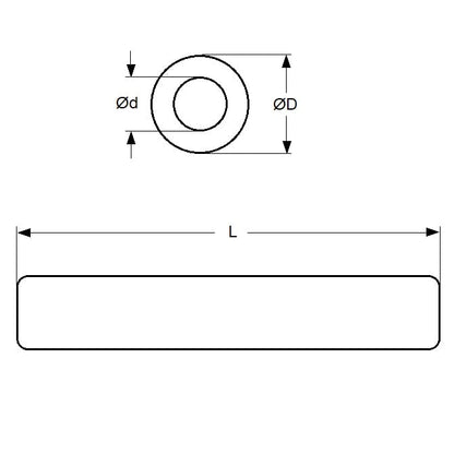 Tubo tondo 25,4 x 15,88 x 165,1 mm - Bronzo SAE841 sinterizzato - MBA (confezione da 1)