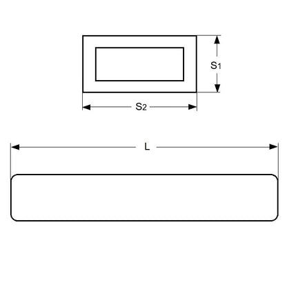 1058031 | 2T-0095-0048-0300-BR --- Rectangular Tube - 4.76 mm x 9.53 mm x 304.8 mm