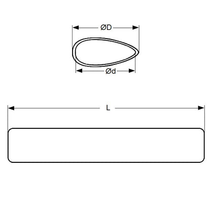 Tube Streamline 19,05 x 880 mm - Aluminium - MBA (Pack de 1)