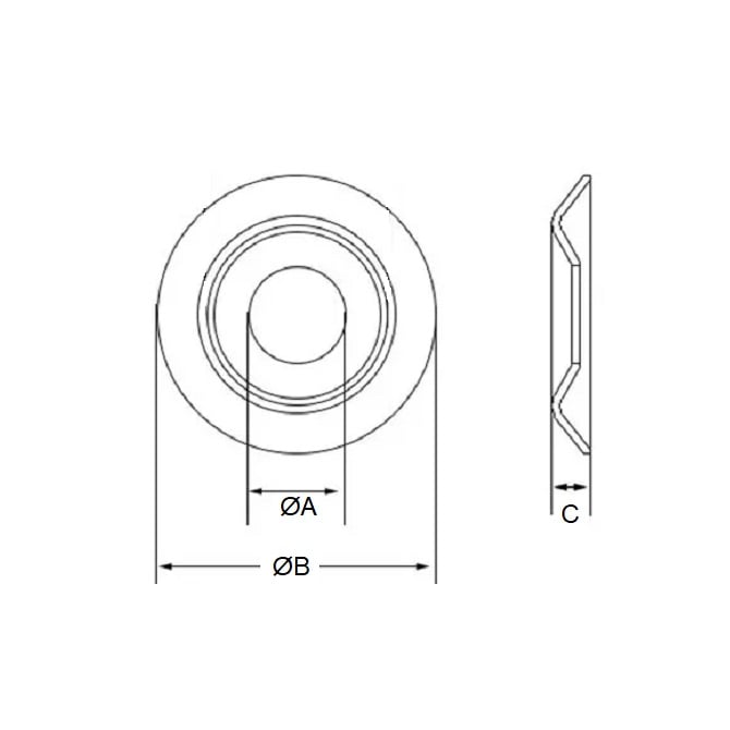 Rondelle de coupelle 3,5 x 10,3 x 2,4 mm - Inox 303-304 - 18-8 - A2 - MBA (Lot de 5)