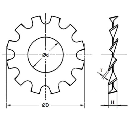 1054145 | W0040-LE-009-006-CZ (50 Pcs) --- Lock Washers - 4 mm x 9 mm x 0.6 mm