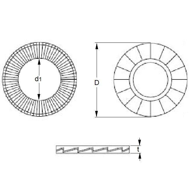 Rondella LockRite 25,4 x 48,5 x 3,2 mm - Acciaio inossidabile 316 - A4 - LockRite (confezione da 50)