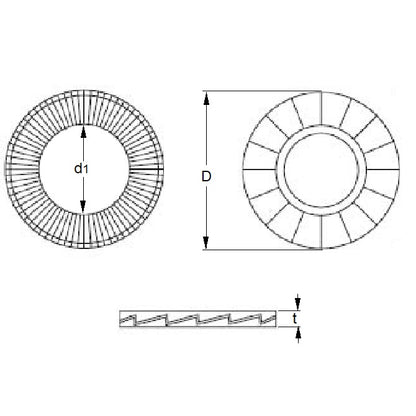 1152078 | W0390-LK-059-066-LR-CZ (PK-25) --- LockRite Washers - 39x58.4 - Per Pair - 6.6 Corrosion Resistant - Carbon Steel Zinc Plated Washer